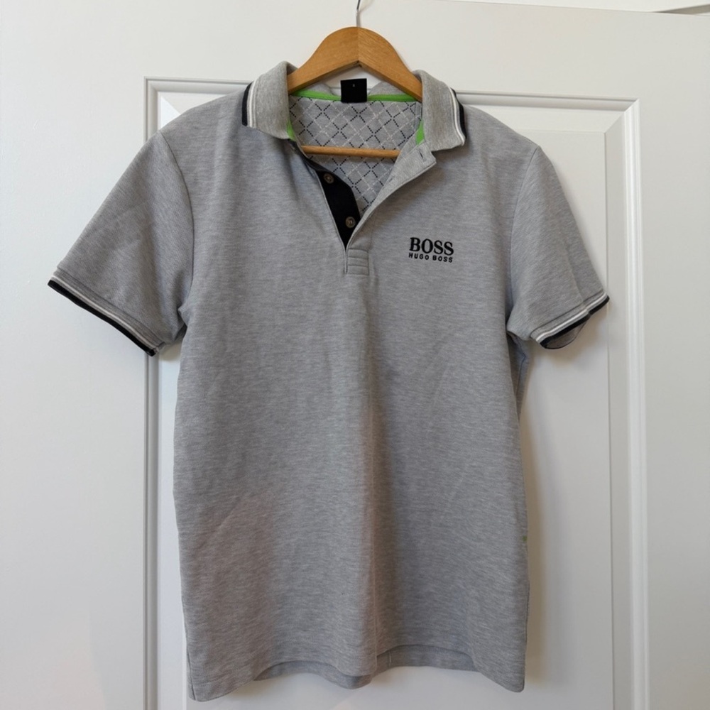 Hugo boss Grey Short-Sleeve Polo Shirt